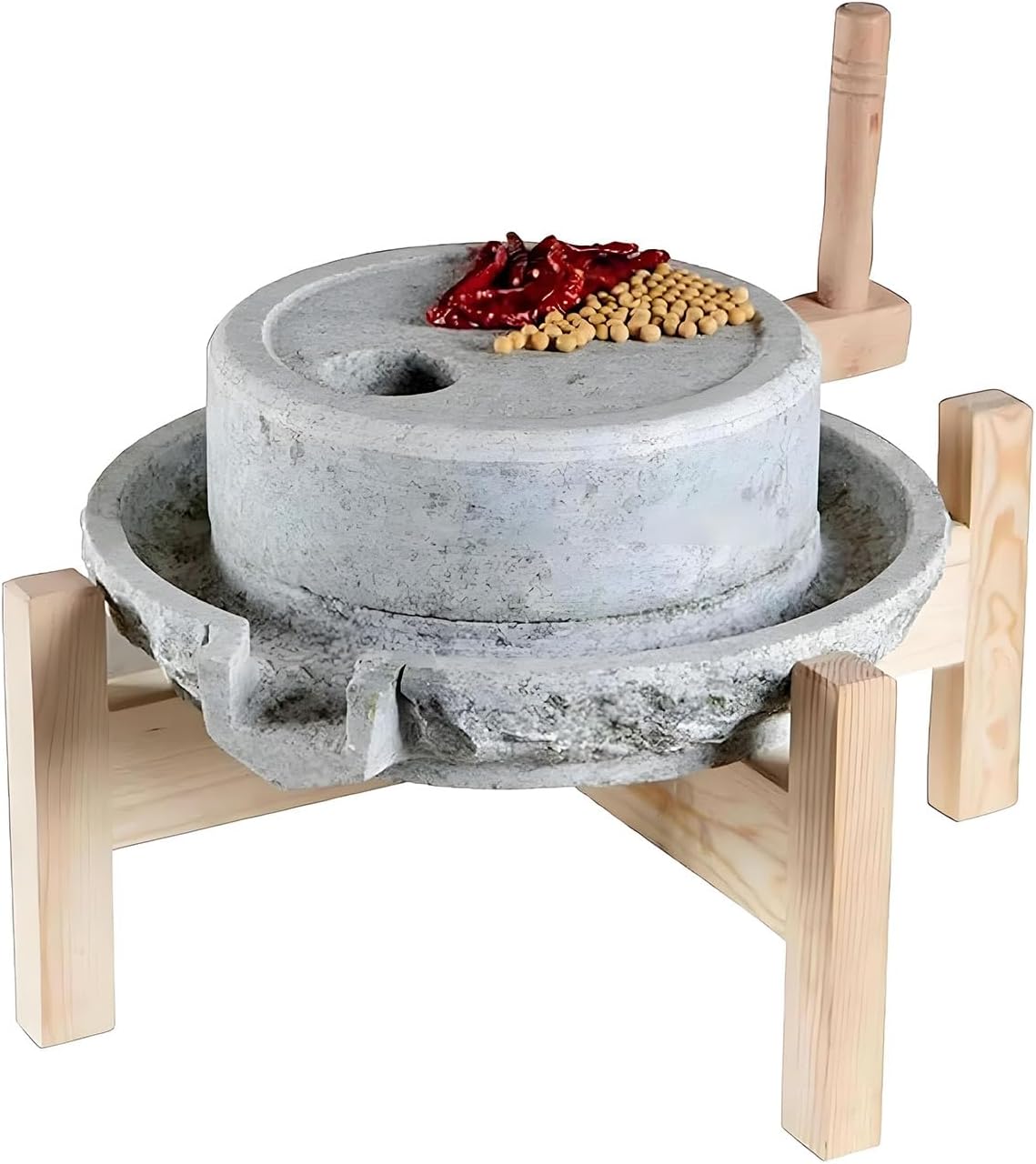 Yinian Molinillos de especia, Molino de piedra para el hogar, molinillo en seco/húmedo, molino para cereales, especias molinder manual, molinillo para