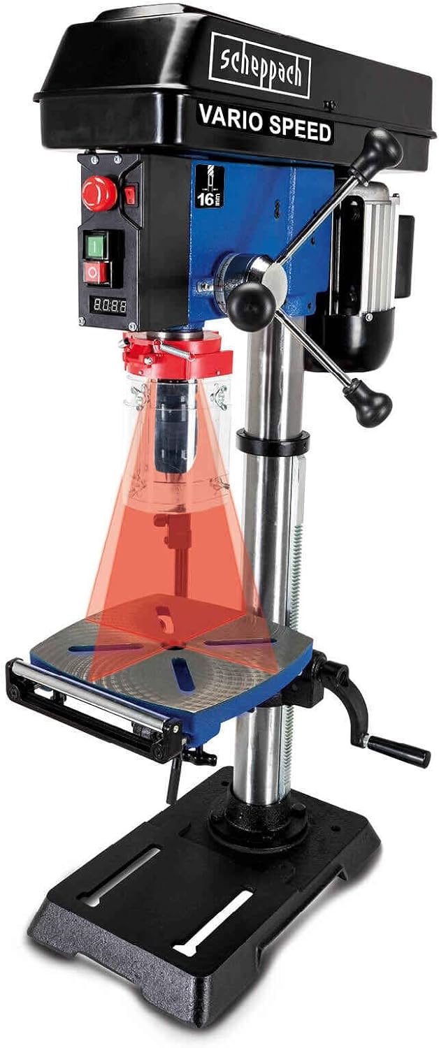 Scheppach Taladros de columna, Taladro de columna DP18Vario Scheppach - 230-240V 50Hz 550W - 16mm marca Scheppach