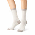 Calcetines deportivos de punto 43-46 blanco y beige de canalé