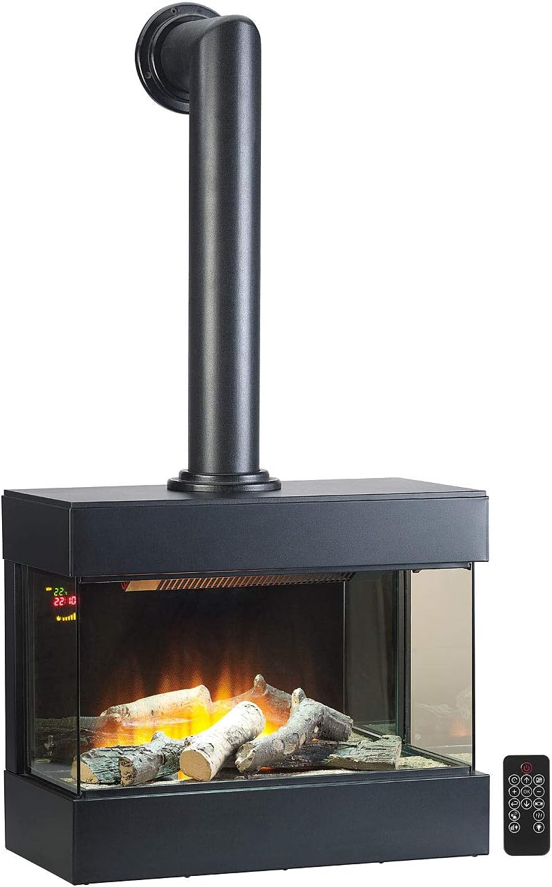 Chimenea eléctrica de Carlo Milano, Chimeneas eléctricas - Chimenea eléctrica: Chimenea eléctrica de Estilo nostálgico, Efecto de Llama 3D, Montaje en