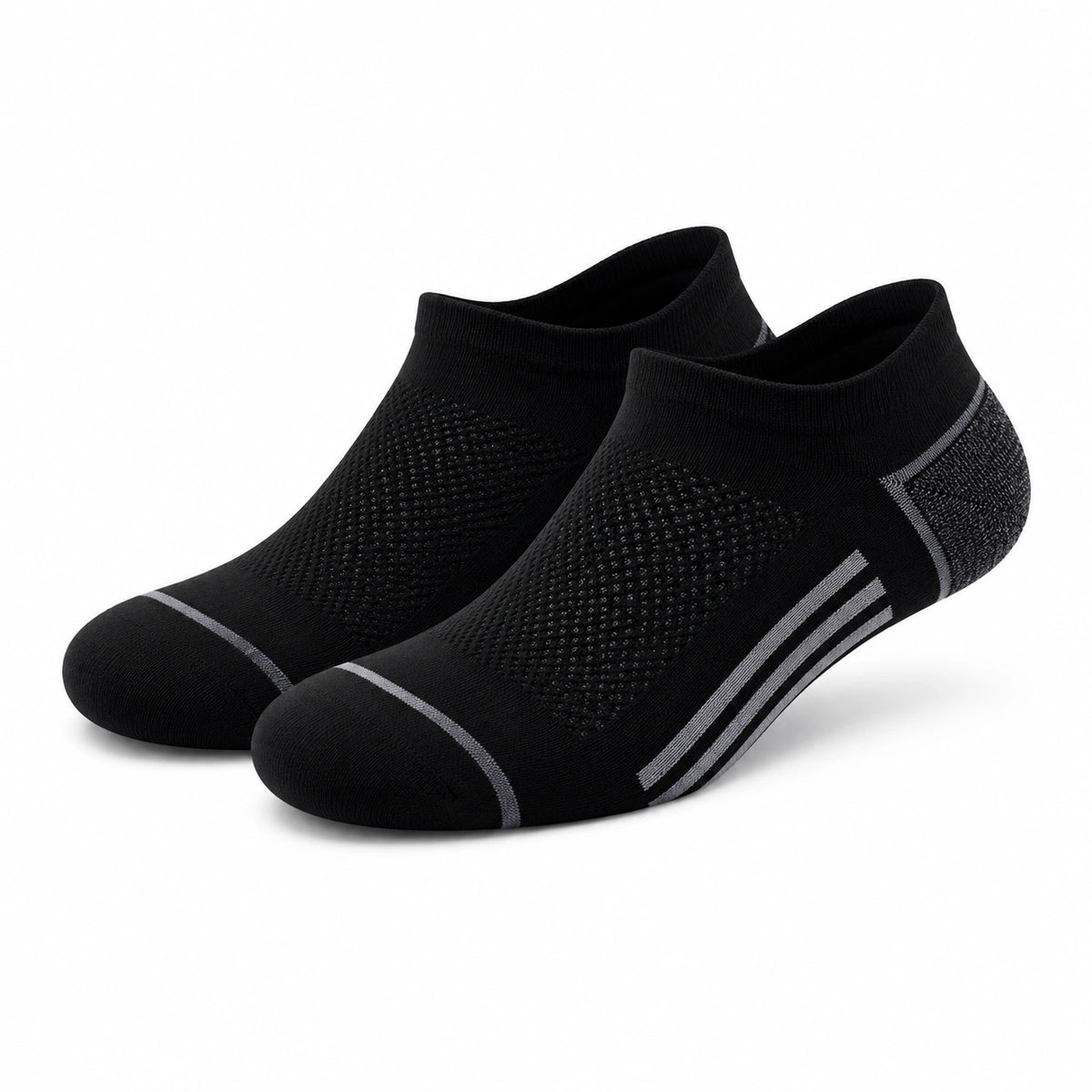 Calcetines tobilleros 39-42 de punto negro y gris para deporte