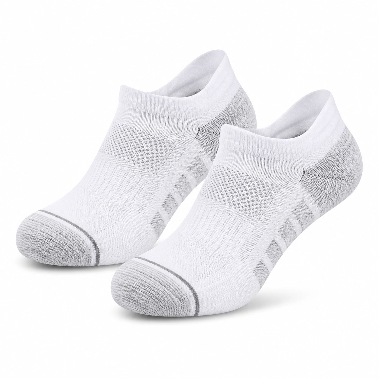 Calcetines deportivos tobilleros talla 35-38 de punto blanco y gris transpirables