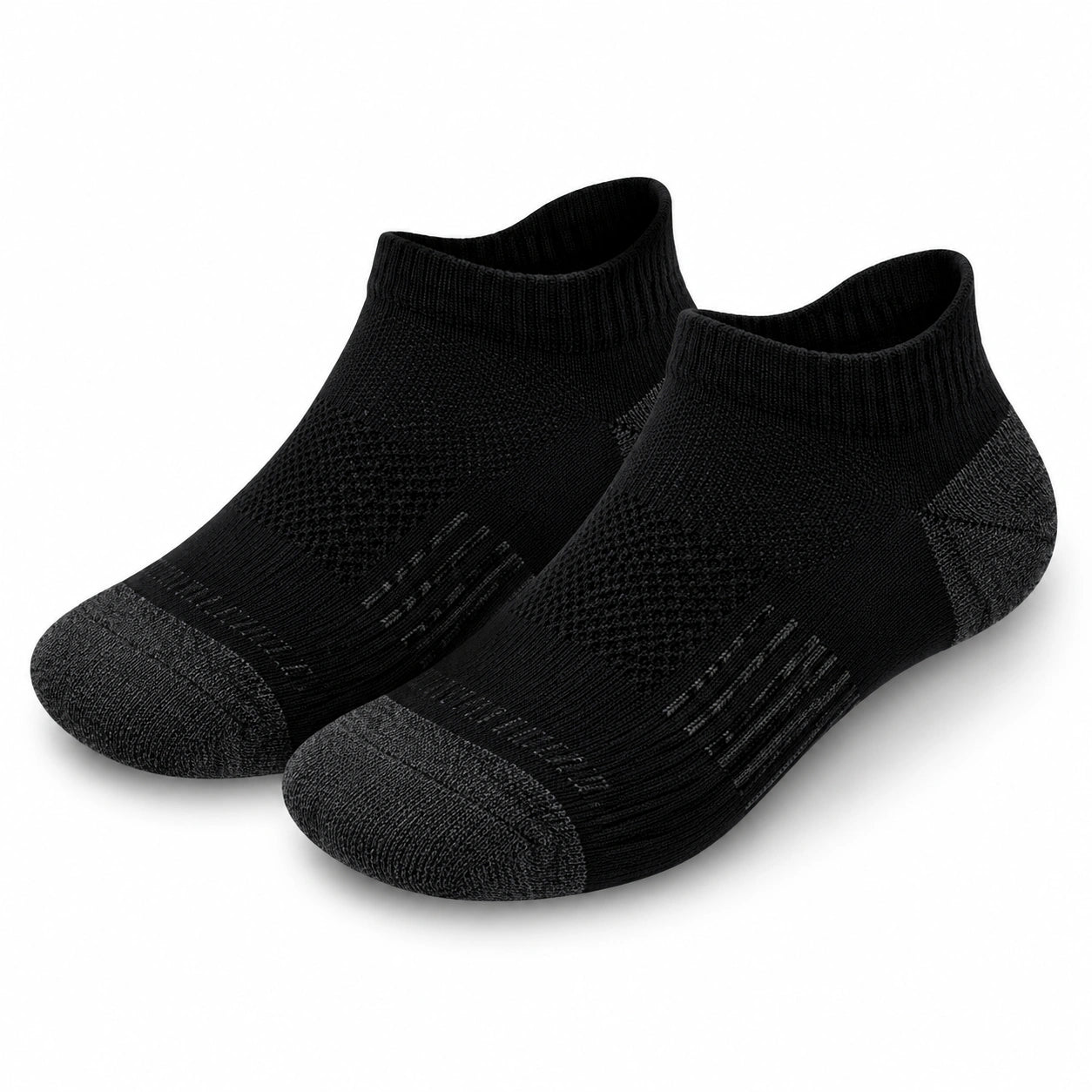 Calcetines tobilleros 35-38 de punto negro y gris para uso diario - transpirables