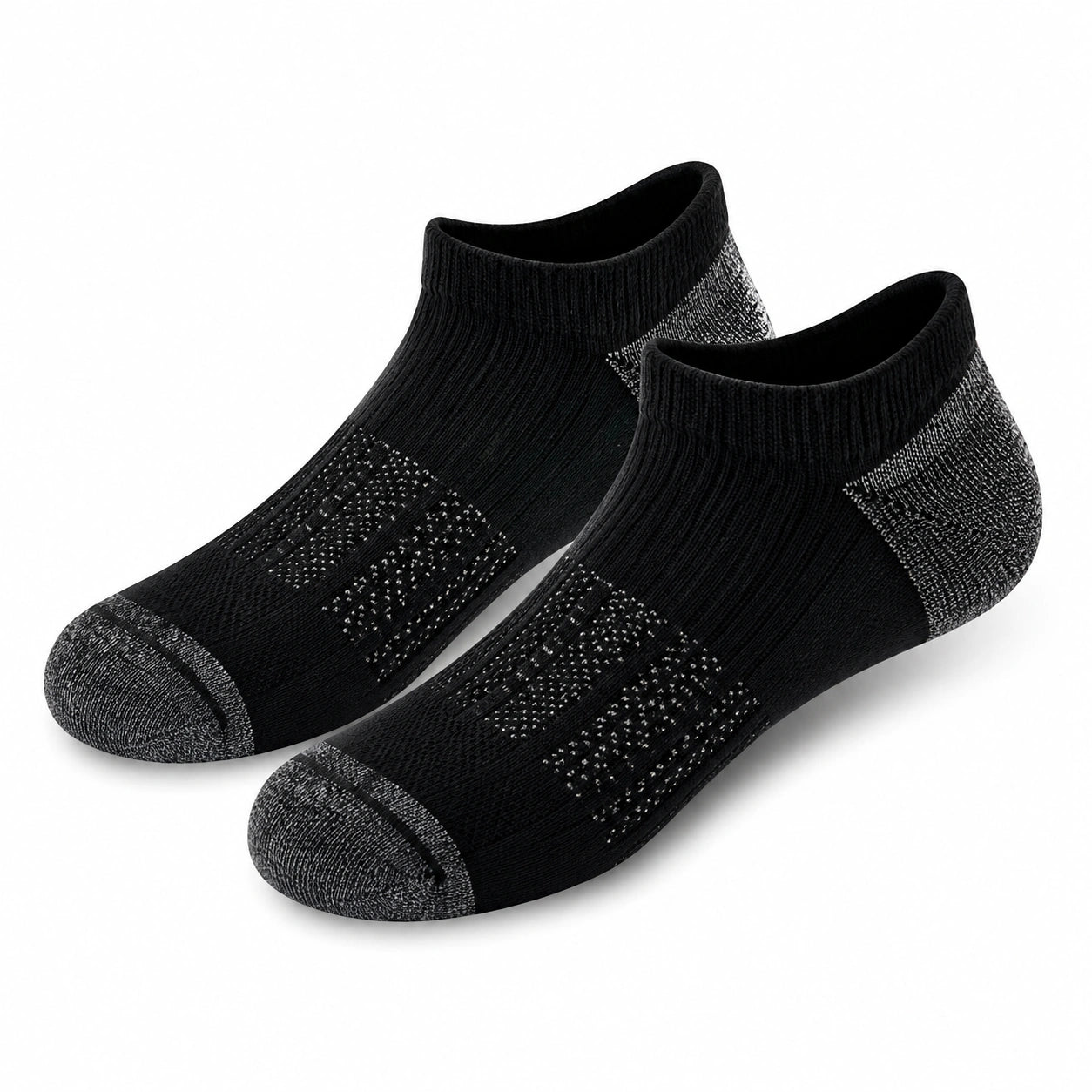 Calcetines tobilleros talla 43-46 de punto negro y gris para deporte