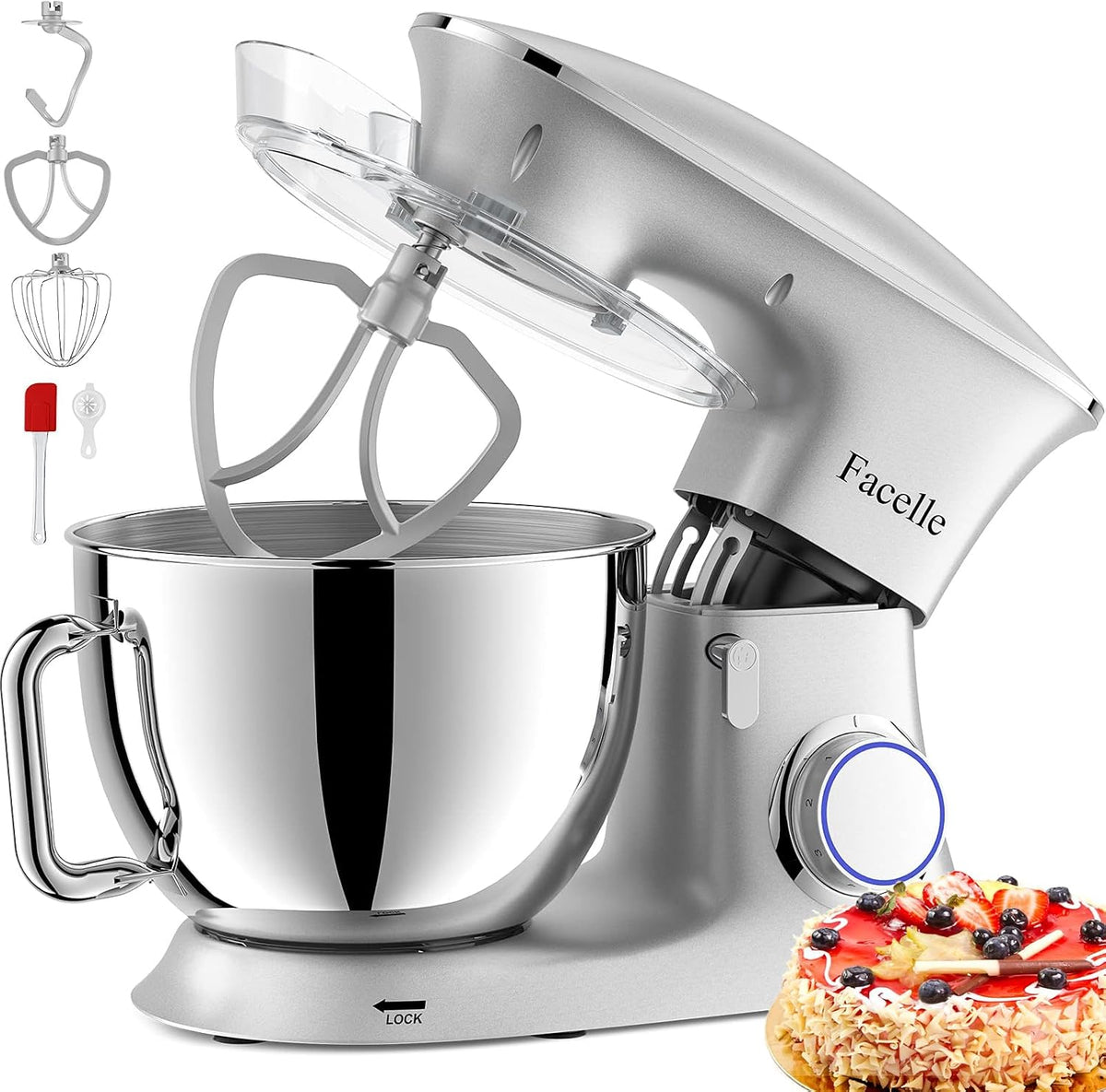 Batidoras amasadora de Facelle, Batidora Amasadora 8.5L 2000W Facelle Amasadora de Pan Para Repostería