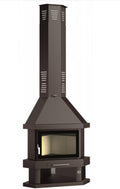 Hornos chimenea Genérico, BRICOSOL Chimenea Leña Rincón FM Modelo C-300 RK Cristal Serigrafiado.