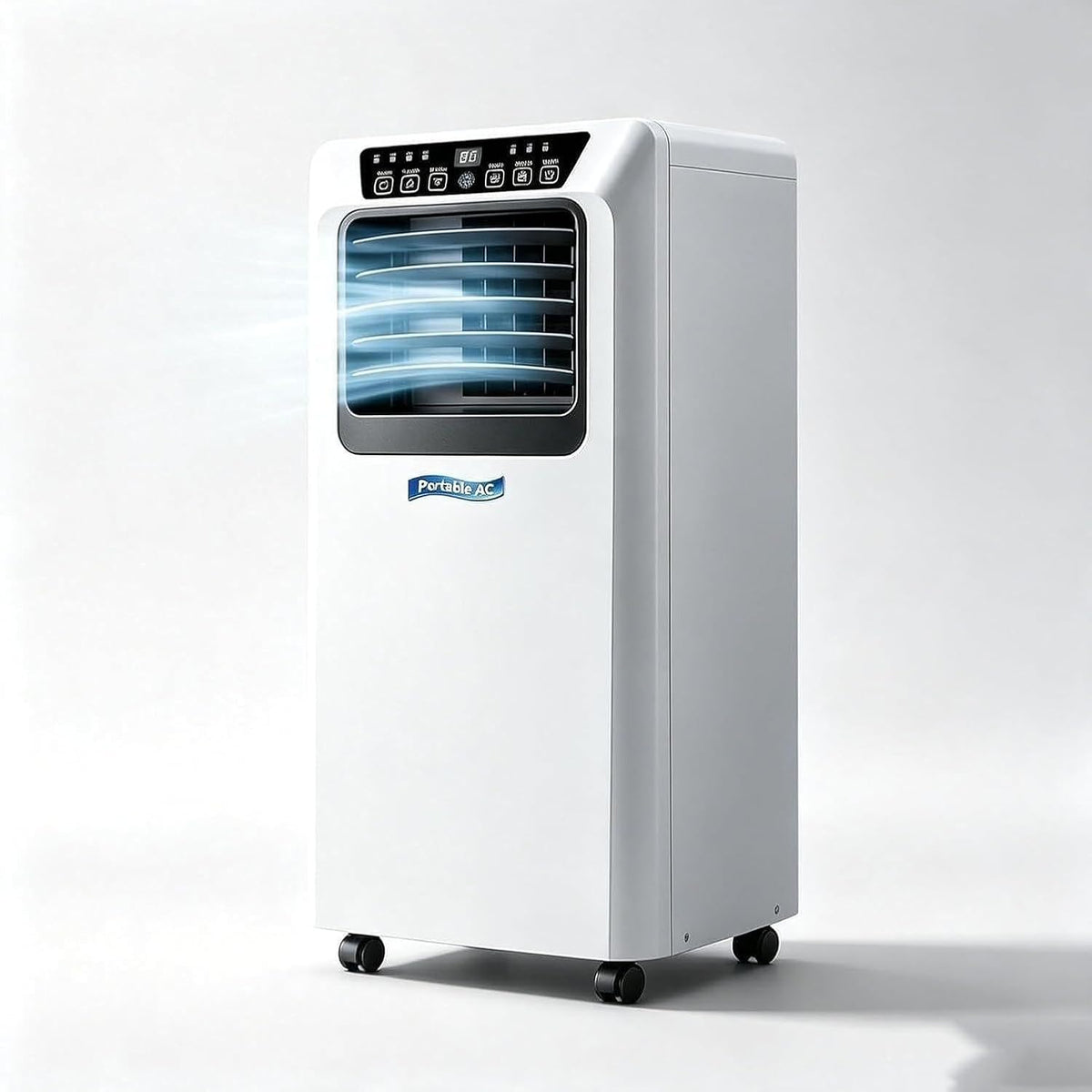 GIOFEOIK Aire acondicionado portátil, Portátil 14000 BTU, 2 en 1 Frío y Calor, Equipo Móvil de Pie con Ruedas y Mando a Distancia, Climatizador Todo