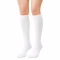 Calcetines altos 35-38 de tejido blanco acanalado para uso diario estilo clásico