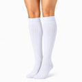 Medias altas 35-38 blancas de punto acanalado estilo casual