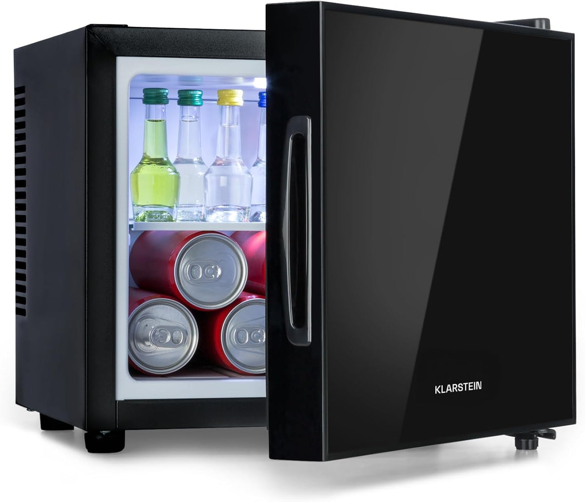 Mini frigorífico de KLARSTEIN, Happy Hour Mini Nevera - Minibar Compacto con Sistema de Refrigeración Termoeléctrico, Independiente, 9 Litros