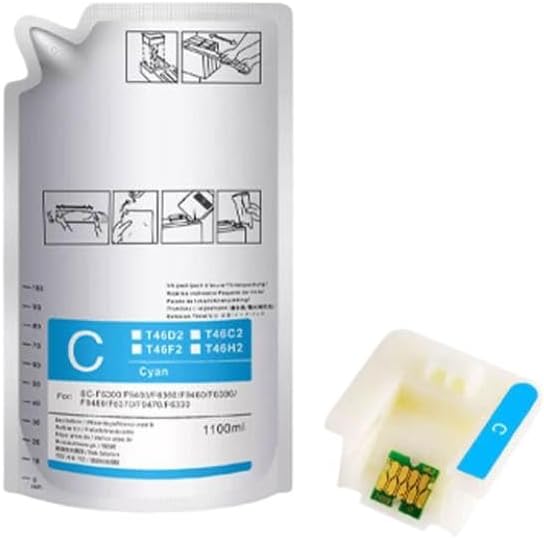 GFJHFDCR Kits y recambios de tinta de sublimación, T46C8 T46C2 T46C3-4 Bolsa de Tinta Compatible para SC-F6370 SC-F9470 SC-F9470H F6370 F9470 F9470H