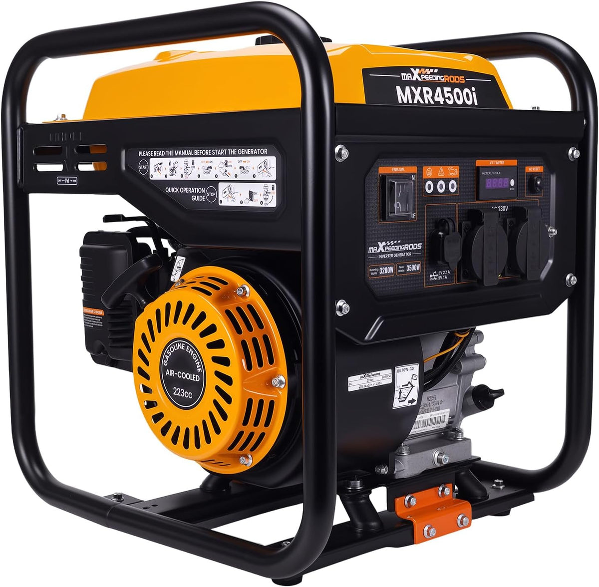 maXpeedingrods Generador, Inverter Generador Portátil 3500W Gasolina 4 tiempos