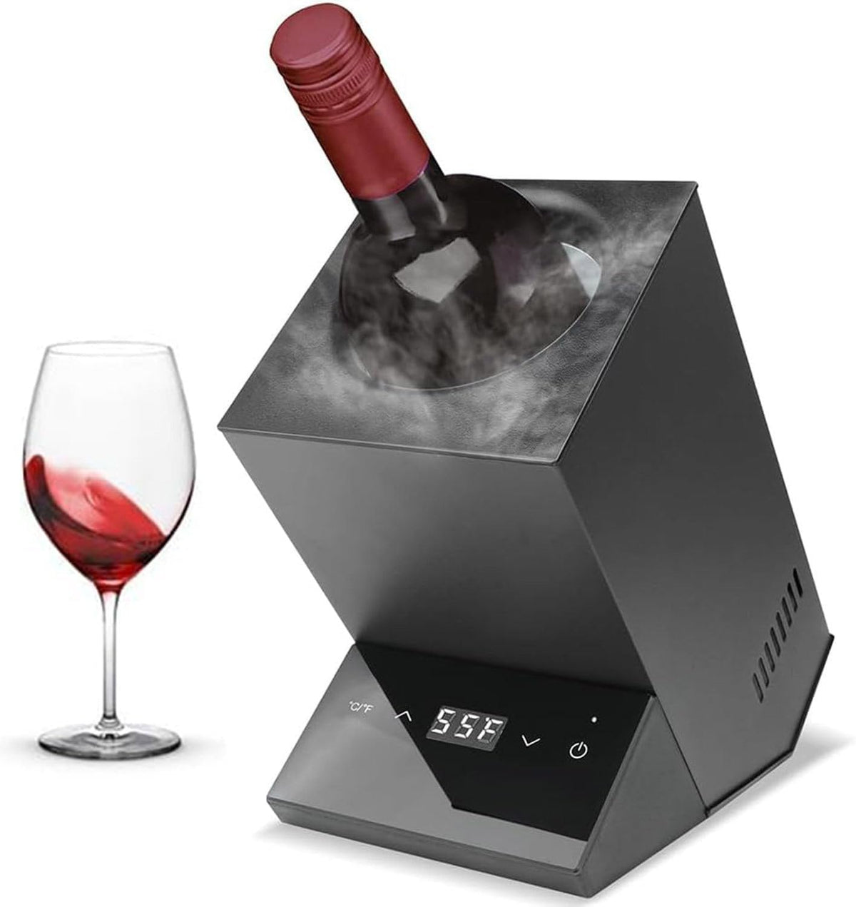 GEJLELDS Enfriador de botellas, Cubitera eléctrica for Vino, Enfriador de Vino eléctrico, Botella Individual, Enfriador de Botellas de Vino y Bebidas