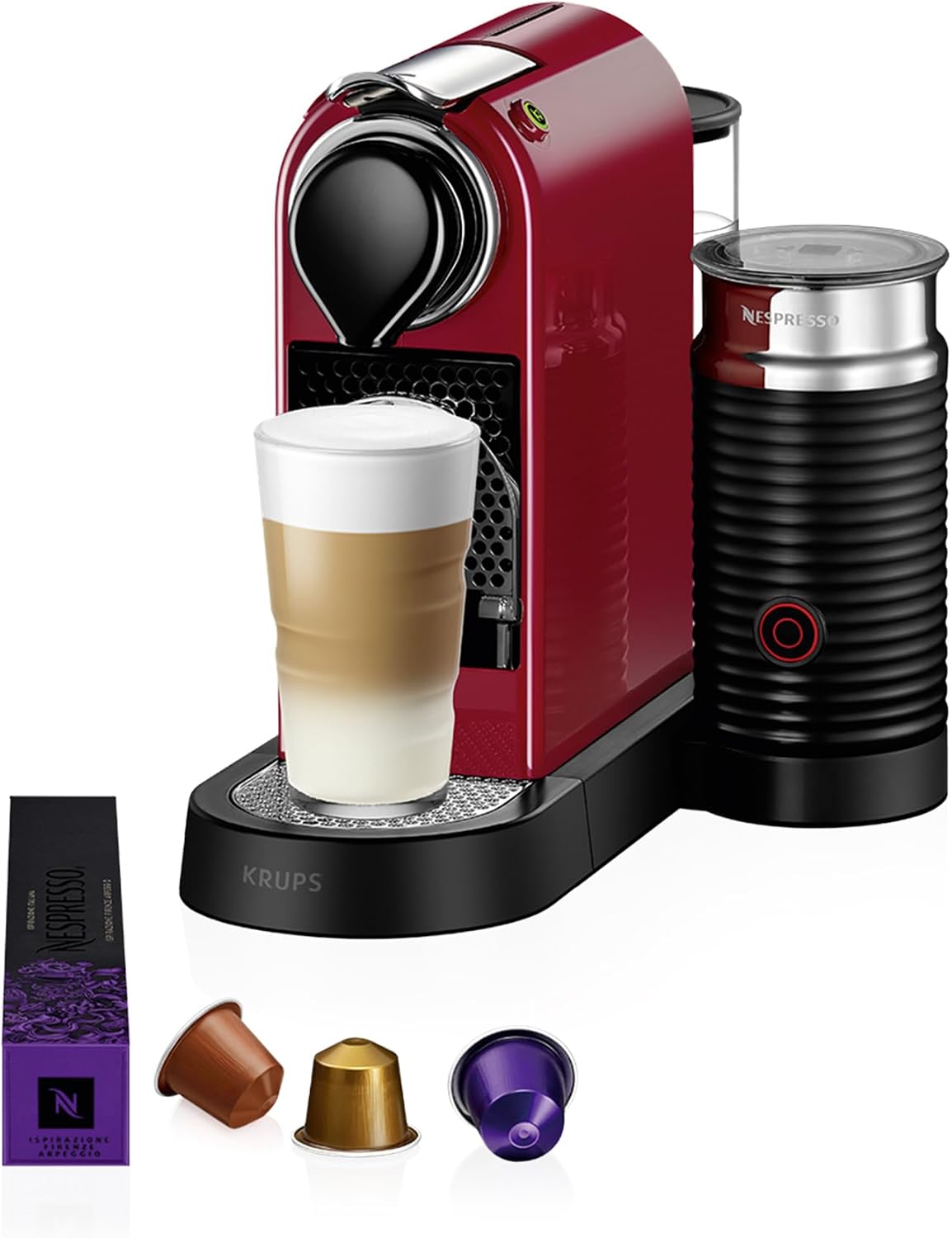 Cafeteras individual Nespresso, Krups Nespresso Citiz & Milk XN7615 - Cafetera de cápsulas monodosis, con 19 bares de presión, thermoblock, capacidad