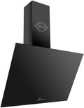 Gurari Campana extractora, 60 cm negro cristal GURARI 286 BL 6 Pr, campana extractora de cocina clase de eficiencia energética A, campana inclinada