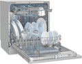 Lavavajillas compacto Exquisit, ® Lavavajillas Compacto 55cm, 8 Servicios, Plateado, Clase D, Apertura Automática, Secado Extra, 7 Programas, Display