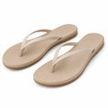 Chanclas talla 38/39 de material sintético beige para verano - suela plana