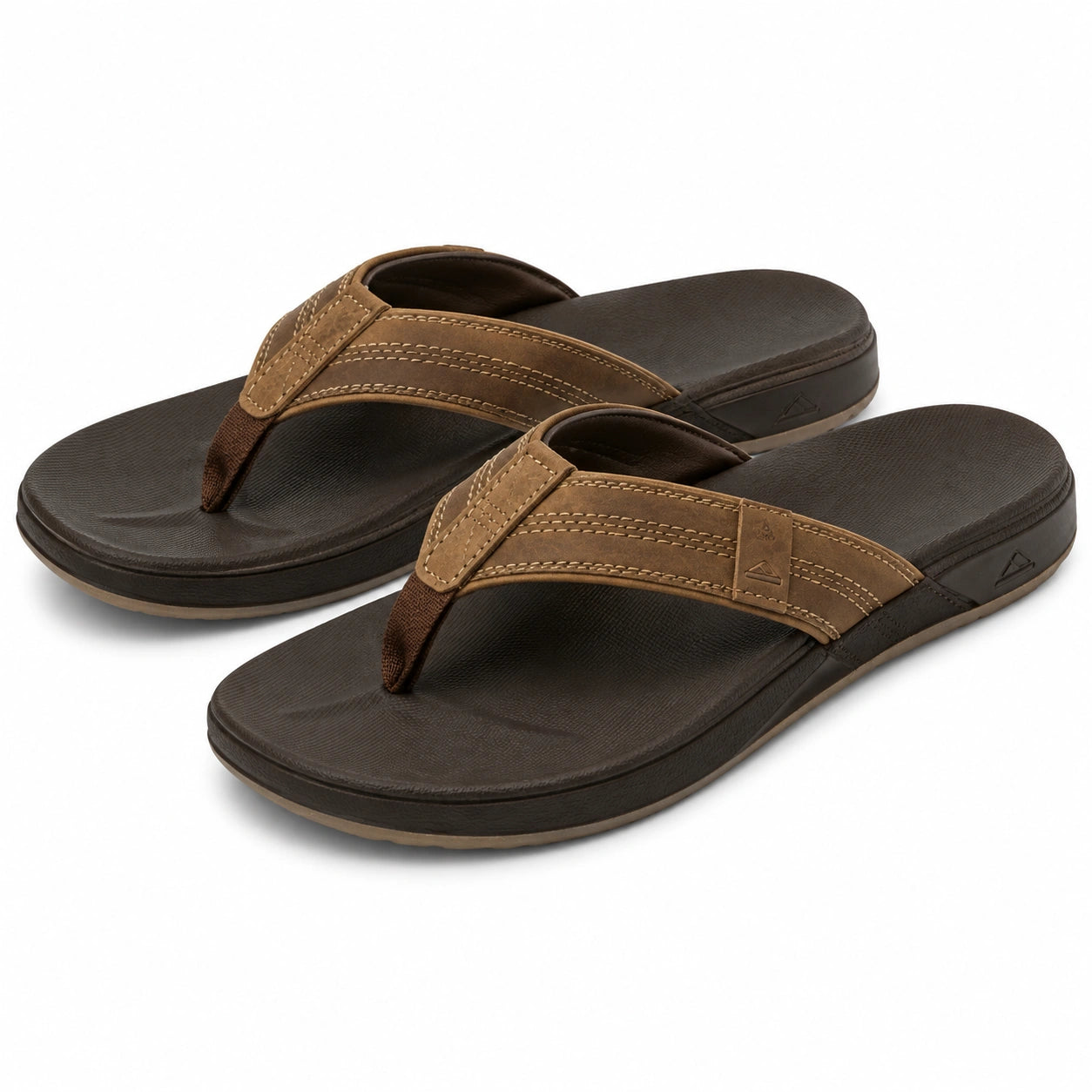 Chanclas de dedo talla 36/37 marrón y negro de material sintético para verano