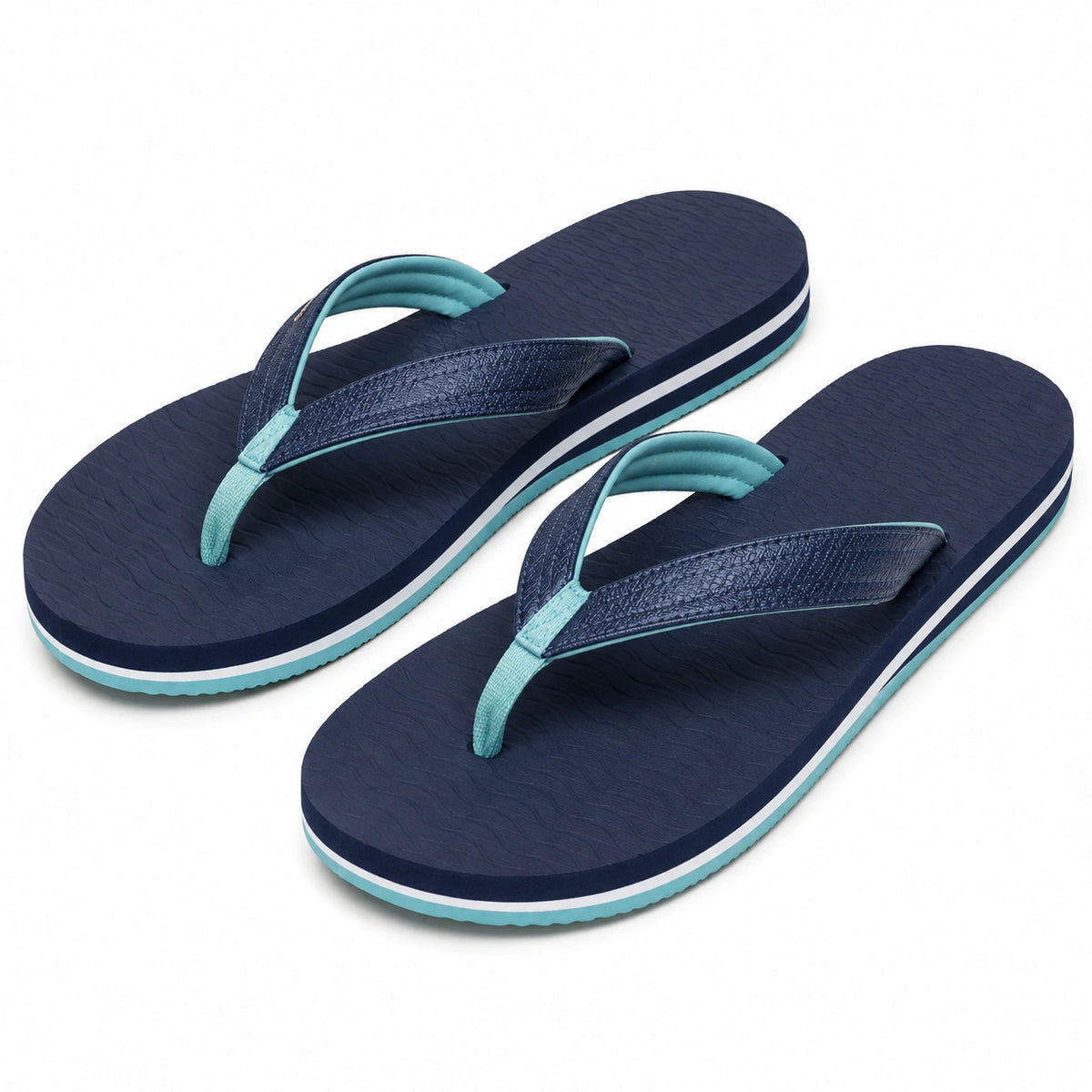 Chanclas de dedo talla 40/41 azul marino y turquesa con suela antideslizante