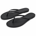 Chanclas 40/41 negras de material sintético - planas de dedo para verano