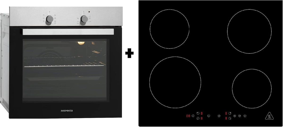 Horno empotrable de respekta, autosuficiente, acero inoxidable, con placa de inducción