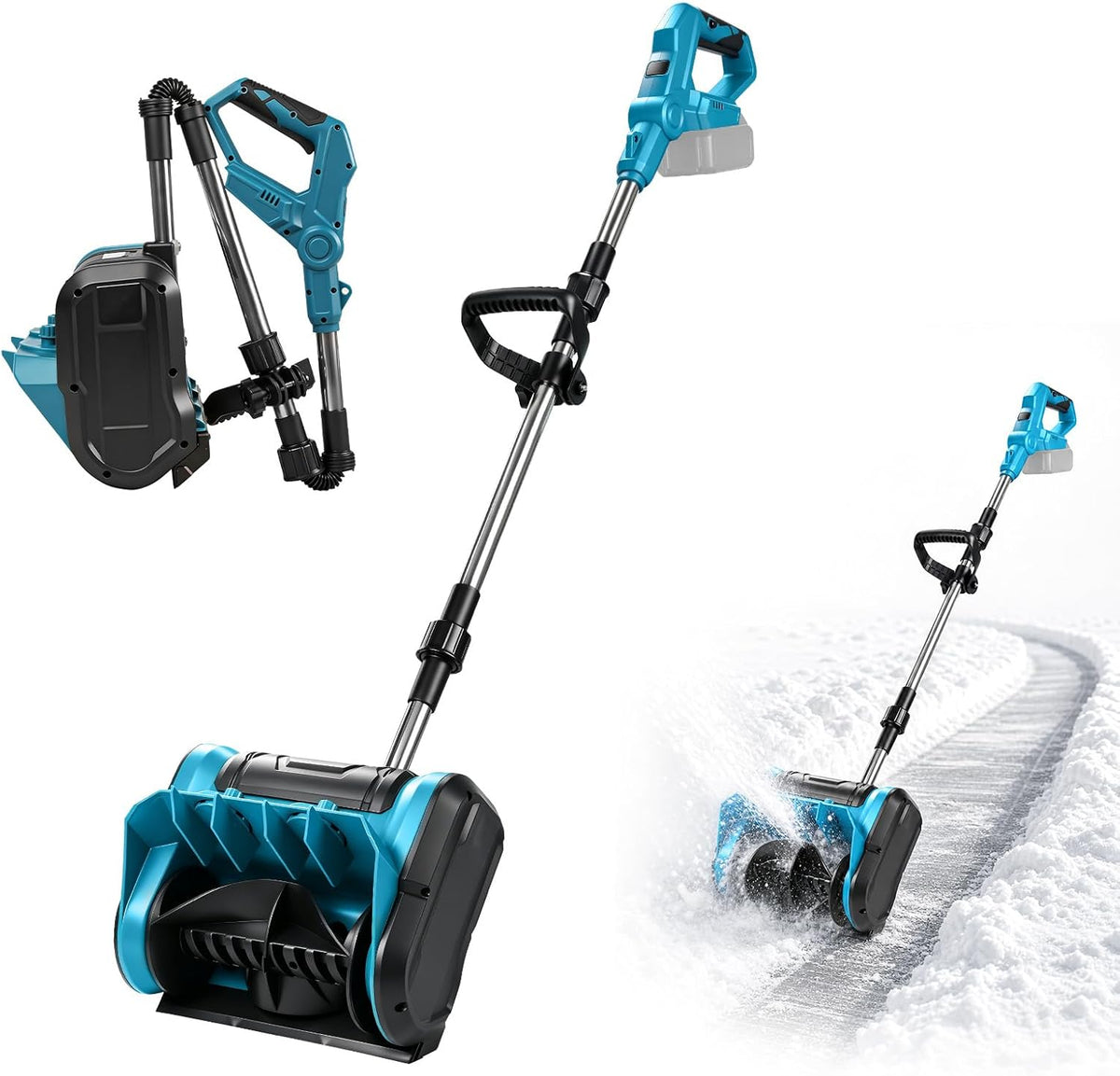 Lanzadores de nieve Batería quitanieves para Makita 18 V, 25 cm de ancho de trabajo -8 m (sin, Catolsss
