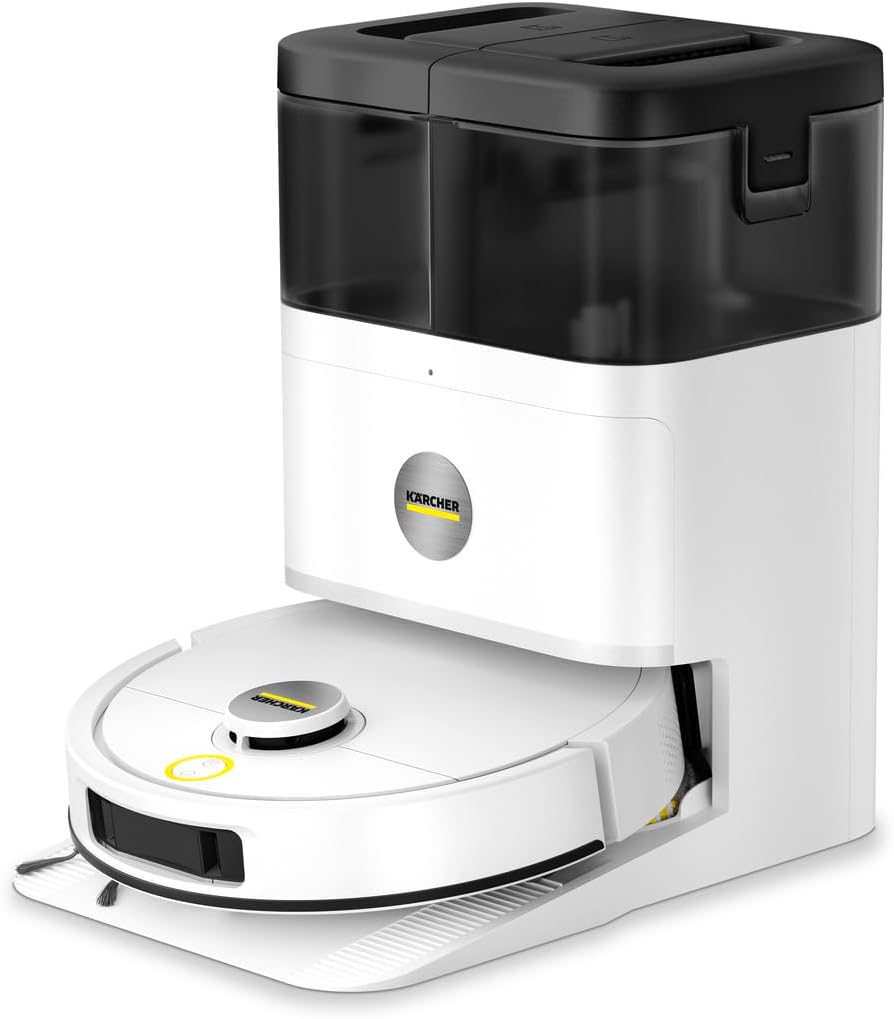 KÄRCHER Robot aspirador, RVM 4 Comfort Extra, Robot Aspirador y fregasuelos con Discos de Microfibra giratorios y elevables, 15.000 Pa, navegación