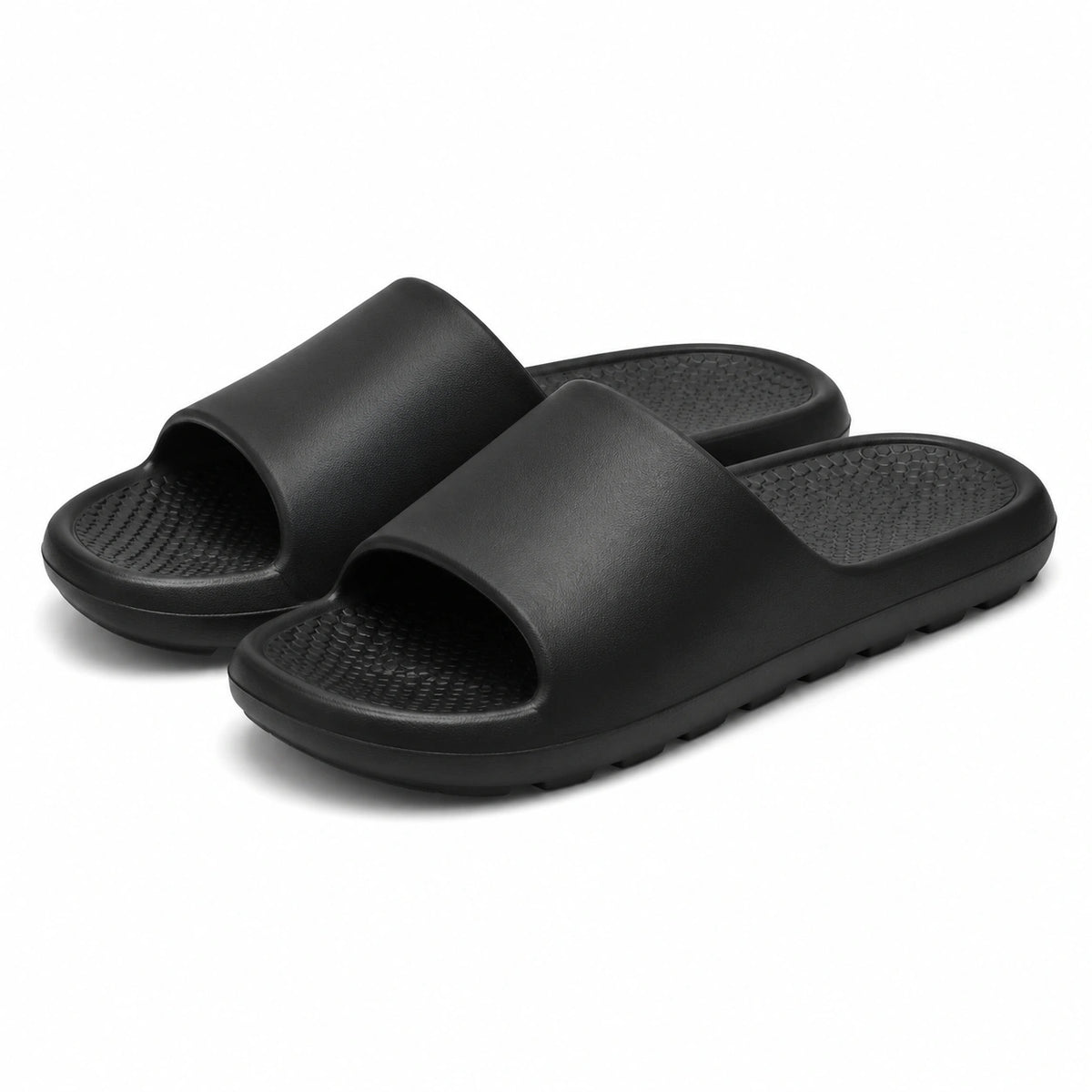 Chanclas de baño talla 36/37 de material sintético negro - diseño abierto antideslizante