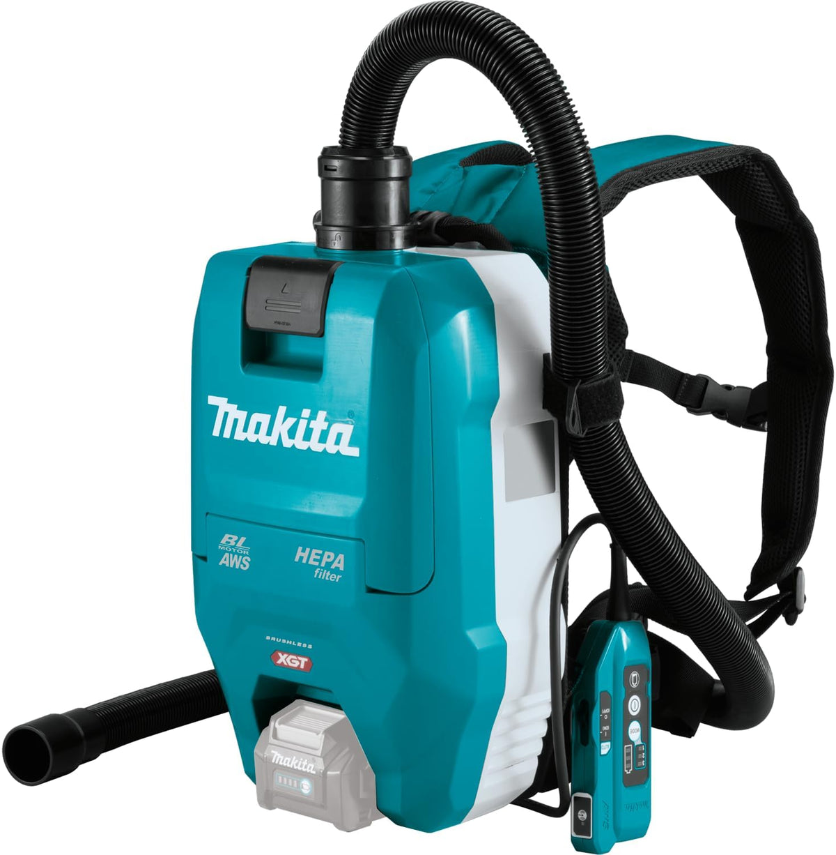 Aspiradoras escoba Makita, VC009GZ01 - Aspiradora con batería (40 V, máx. con AWS, sin batería, sin Cargador) Color Azul petróleo/Negro