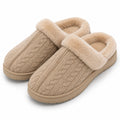 Zapatillas de casa talla 36/37 en textil beige con forro afelpado y suela antideslizante