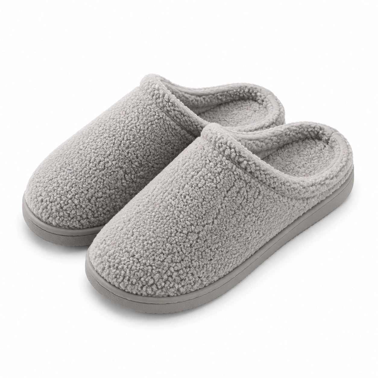 Zapatillas de casa talla 40/41 de felpa gris con suela antideslizante