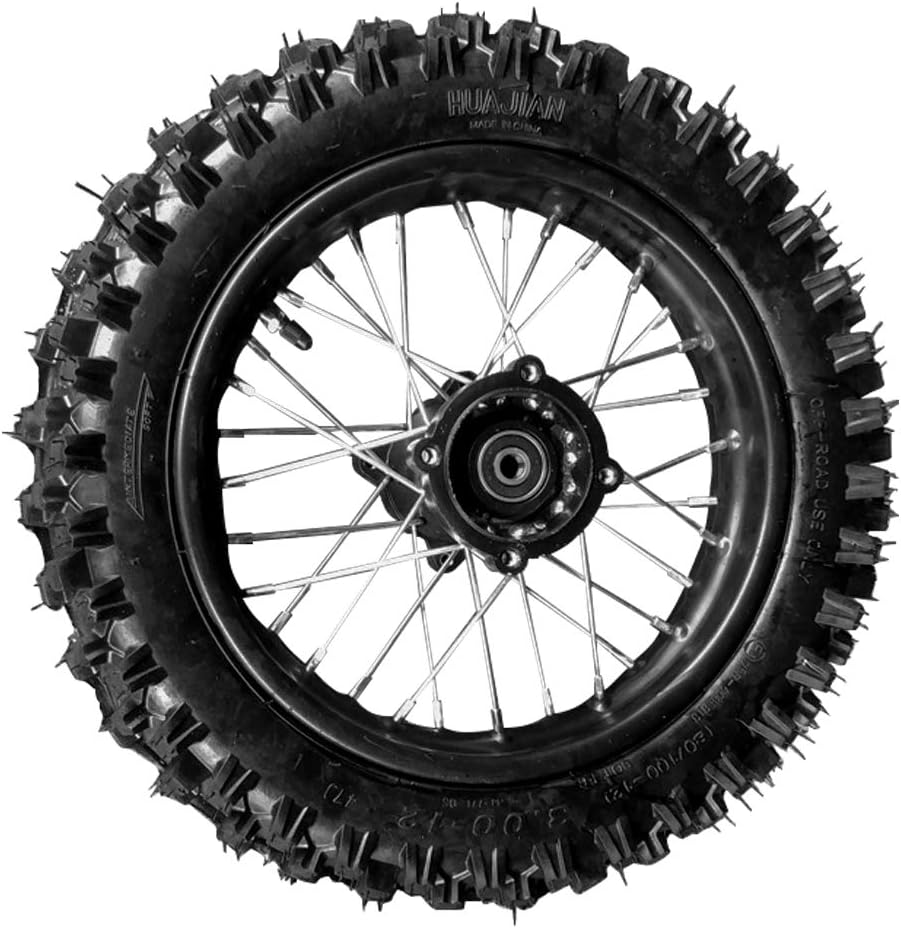 Rueda Julymoda, Llanta de freno de disco trasero de 80/100-12 pulgadas con juego de rodamientos de 12 mm para Pit Pro Dirt Bike