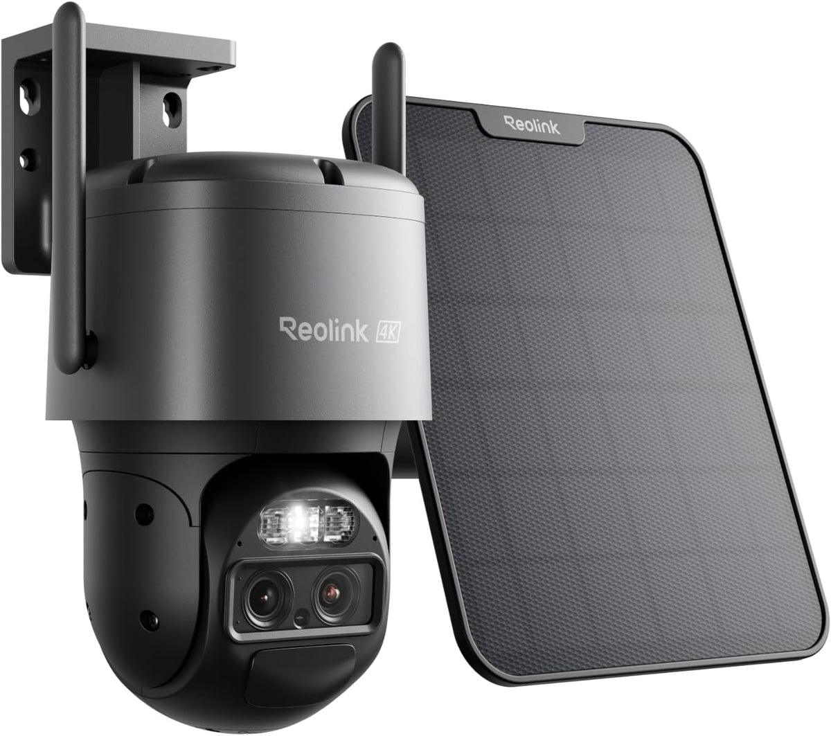 Reolink Cámaras en domo, 4K PTZ Cámara Vigilancia Exterior Solar, 8MP Doble Lente Zoom 8X