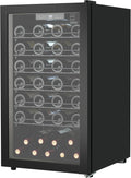 Vinoteca METRO Professional, GWC2052 con Puerta de Cristal, 52 Botellas, 126 L, Termostato Digital, Iluminación LED, 6 Estantes, Negro