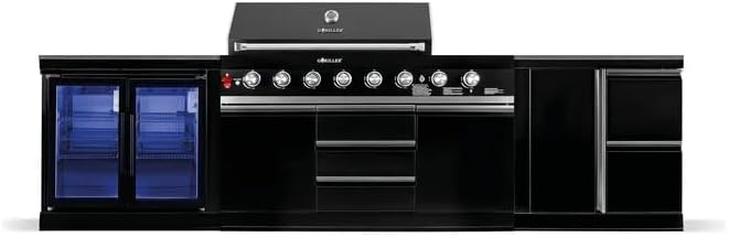 GORILLER Parrillas de propano, ® Blackback M2 - Barbacoa de gas XXL con nevera doble, superficie de trabajo y espacio de almacenamiento, acero