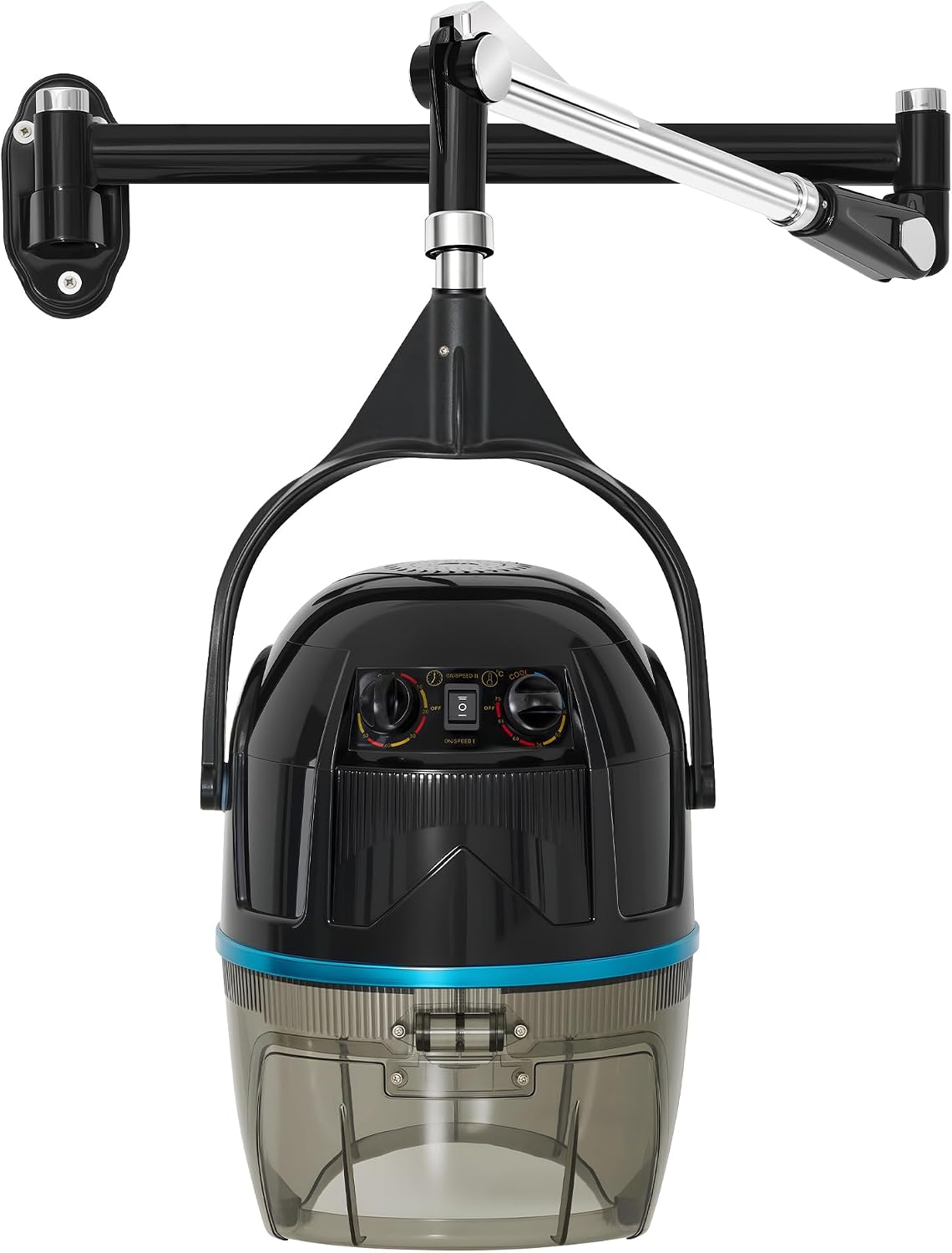 Secadores de casco BarberPub, Casco Secador de Pared para Cabello, 1100W Secador Suspendido, Extensible Horizontalmente 148, 5 cm, con Control 0-75°C