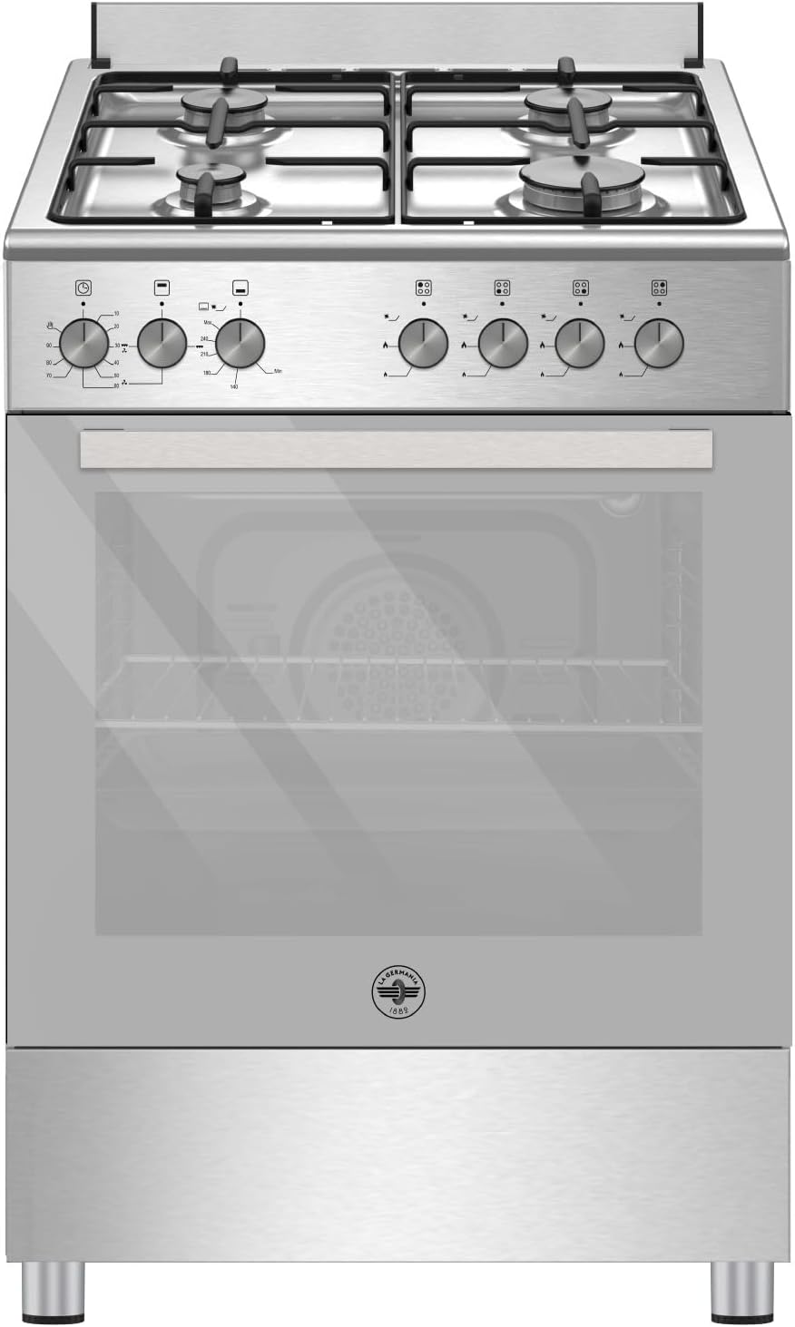 La Germania Cocina independiente, SE664GX24 - Cocina de gas con horno de gas, 60 x 60 cm, inoxidable