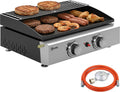Parrillas de propano de Outsunny, Barbacoa de Gas BBQ Gas 2 Quemadores 5 kW con Plancha Negro