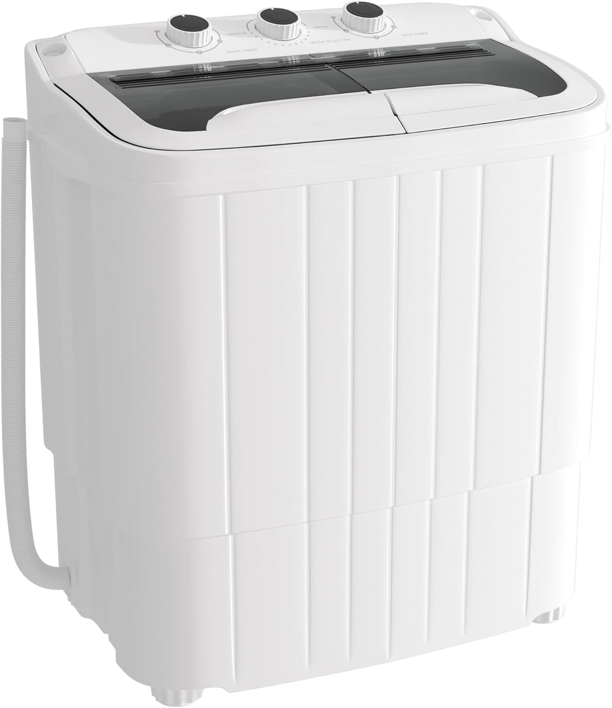 Lavadora Greenvelly, portátil, combo de lavadora compacta de 16 libras y giratoria, lavadora semiautomática de doble tina con bomba de drenaje para