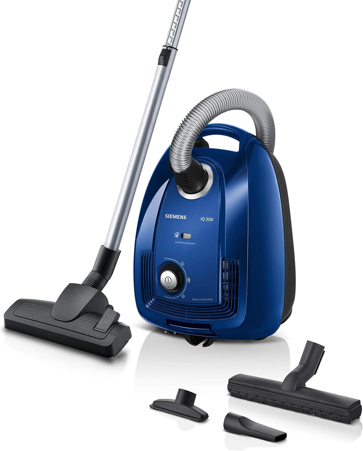 SIEMENS Bolsas para aspiradores de trineo, Aspiradora con Bolsa iQ300 VSC3320 Aspiradora de Suelo Ideal para alérgicos, Filtro higiénico, Boquilla de