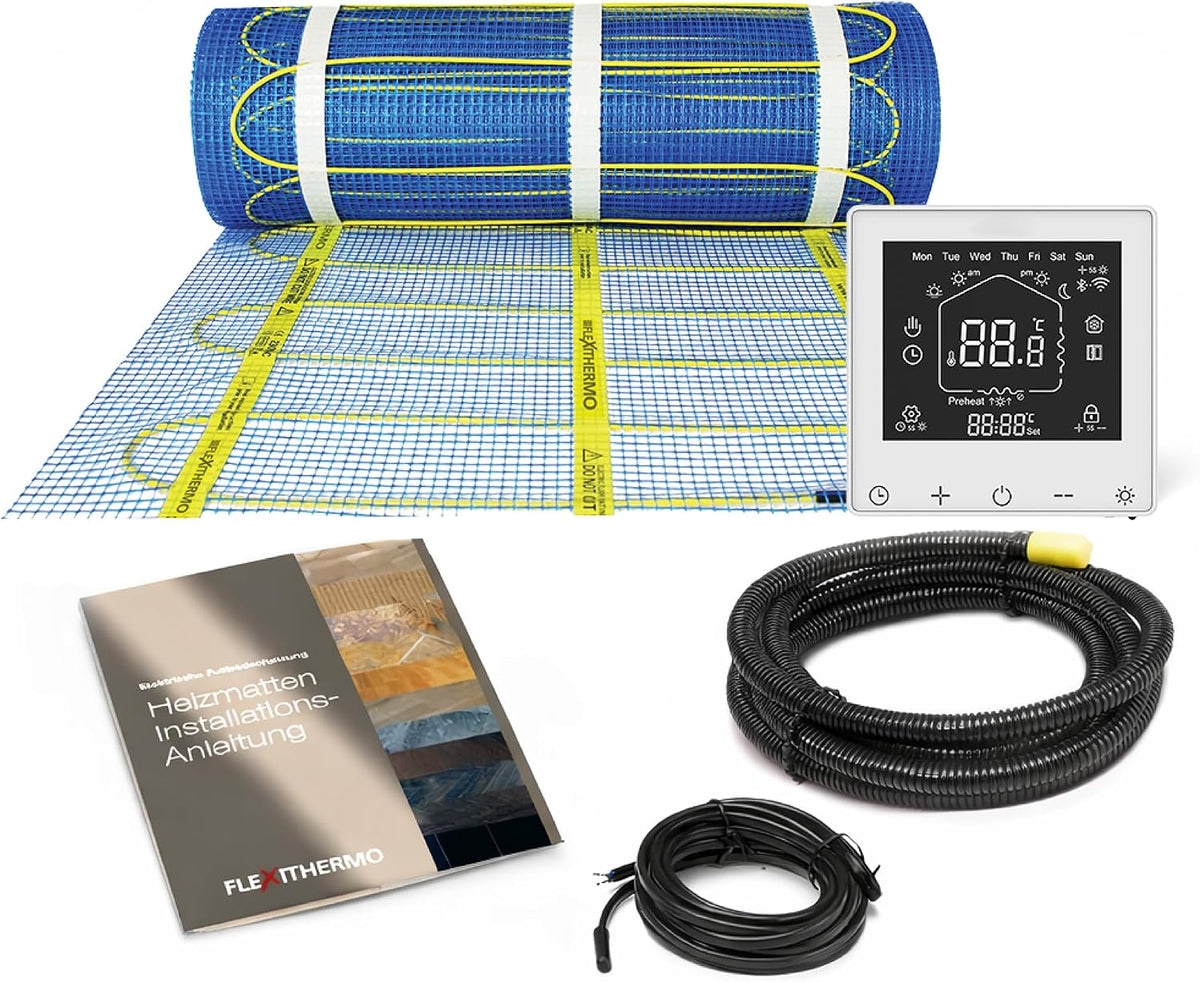 Nordholm Suelos radiant, Flexithermo™ Standart kit suelo radiante eléctrico, calefacción por suelo radiante I suelo calefactable incl. termostato