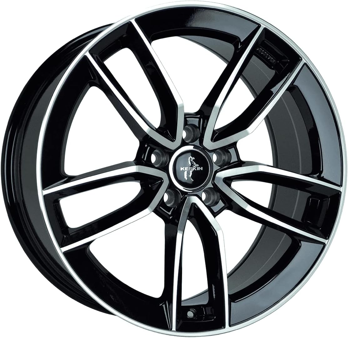 Keskin Tuning KT21 Llanta, Keskin 8JX18 5/112 ET30 66.6 - Llanta delantera de aleación pulida negra