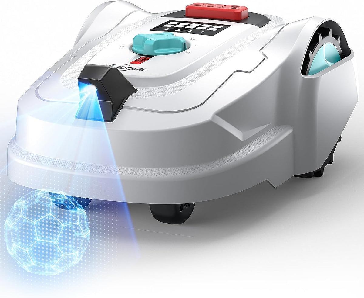 Robots cortacésped YARDCARE, M800Plus Robot Cortacésped sin Cable Perimetral, 800 m², Posicionamiento GPS + Visión IA, Robot Cortacésped sin Cables