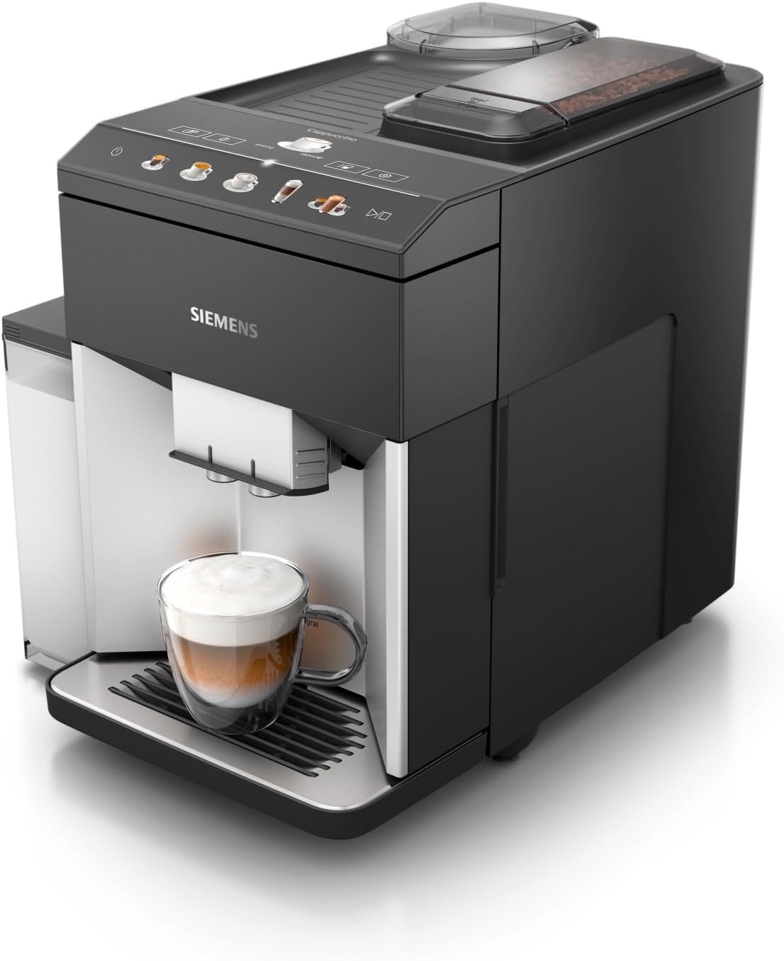 SIEMENS EQ500 Cafetera automática, Cafetera superautomática, Plateado/Negro, TQ513R01