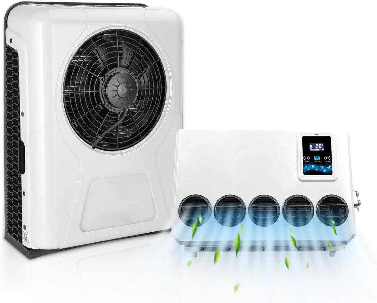 Aire acondicionado Gouku - Aire acondicionado eléctrico universal de 12 V para caravana, camión, furgoneta, nueva energía, automotriz, unidad de CA 12