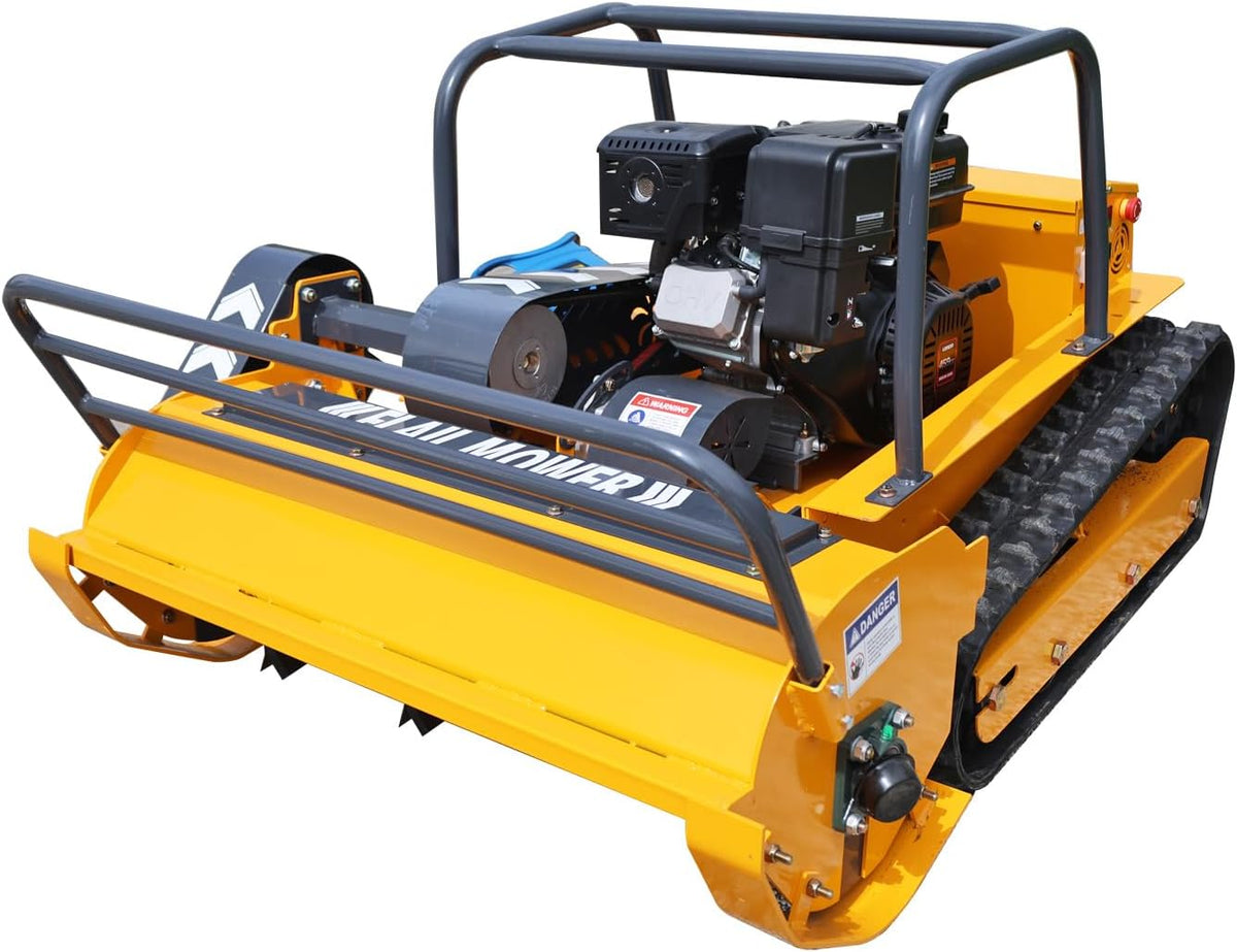 AIWEIYA Cortacéspedes rotativo, Cortadora de césped de 39, 4' a distancia con motor EPA 459cc - Chenille Híbrido Comercial para Pistas de 55° y