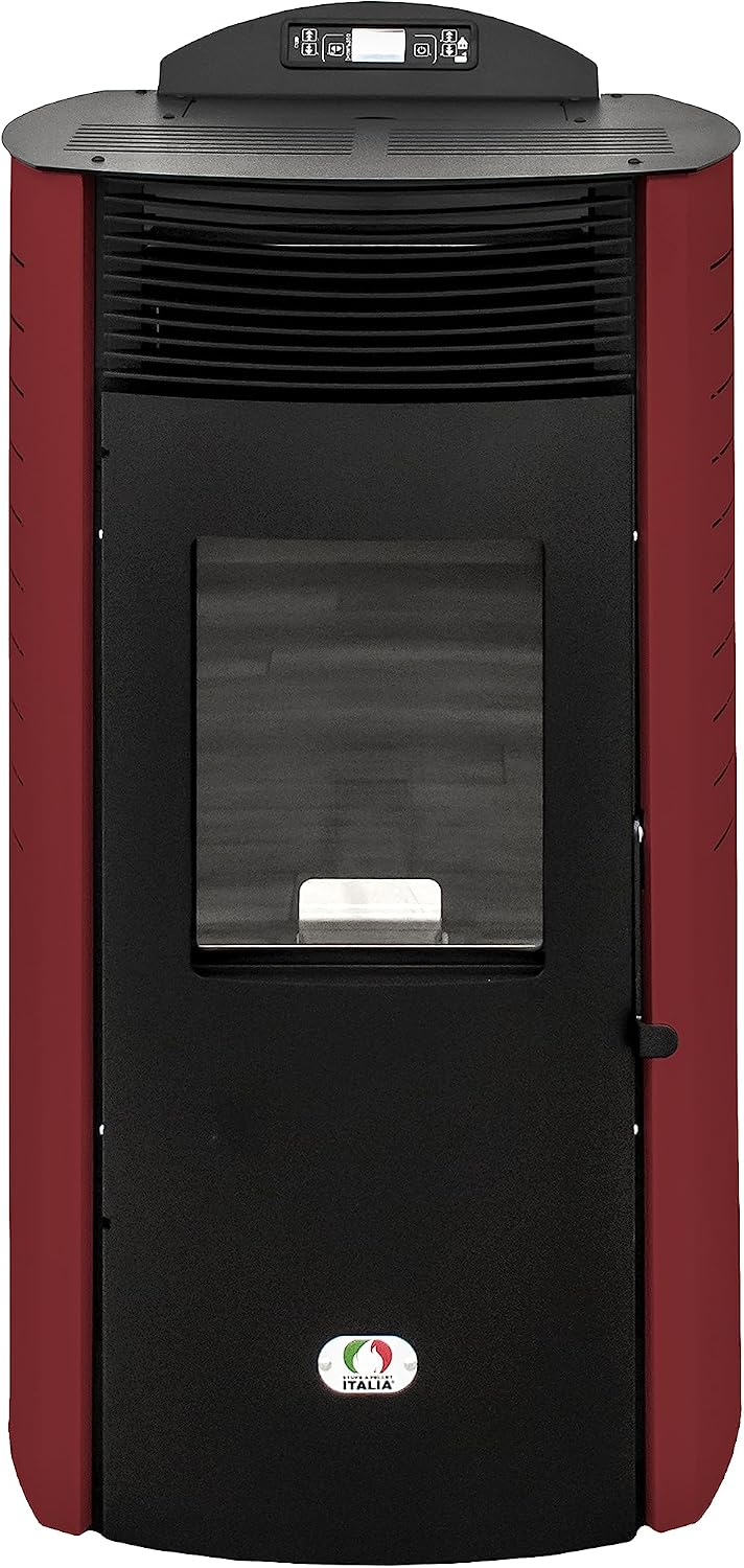 Calefacción de pellet STUFE A PELLET ITALIA, Colorado 15 Kw - Estufa de aire ventilada Eficiente 92% Calienta 140m² Autonomía 15H Programable 5