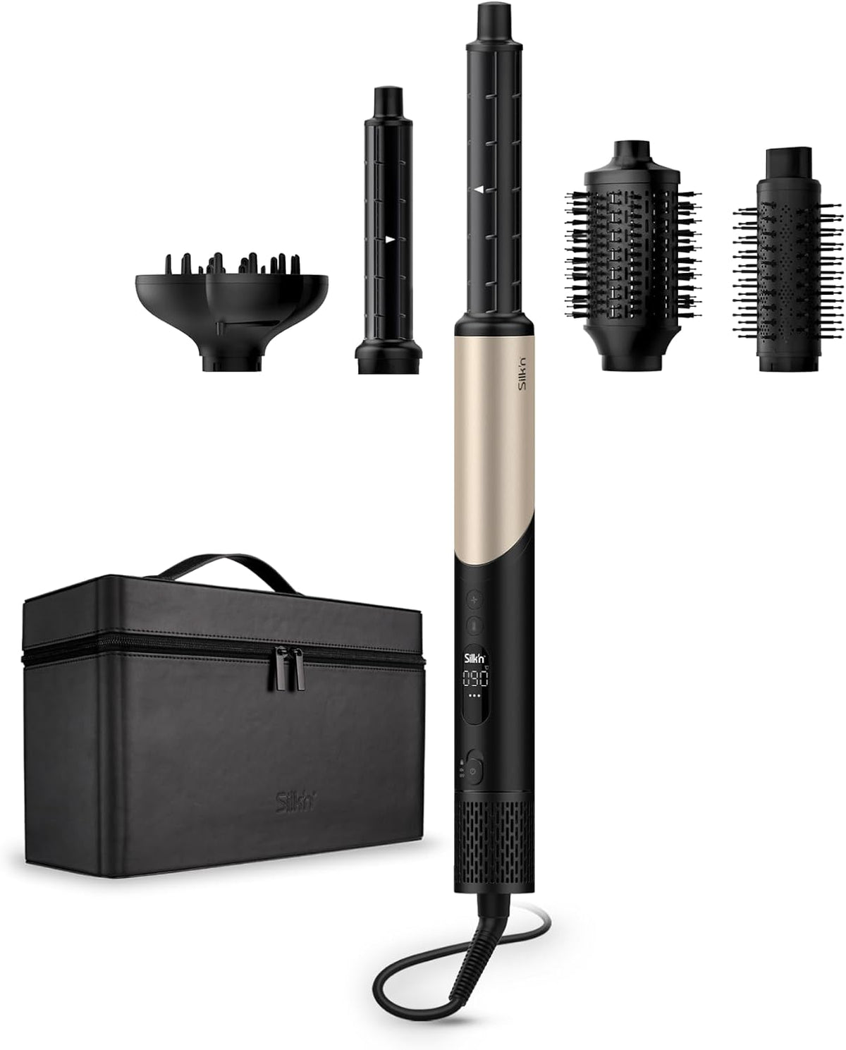 Cepillos de aire caliente Silk'n, SilkyAir Flex 5 en 1 Secador y Moldeador 1300 W Oro Rosa
