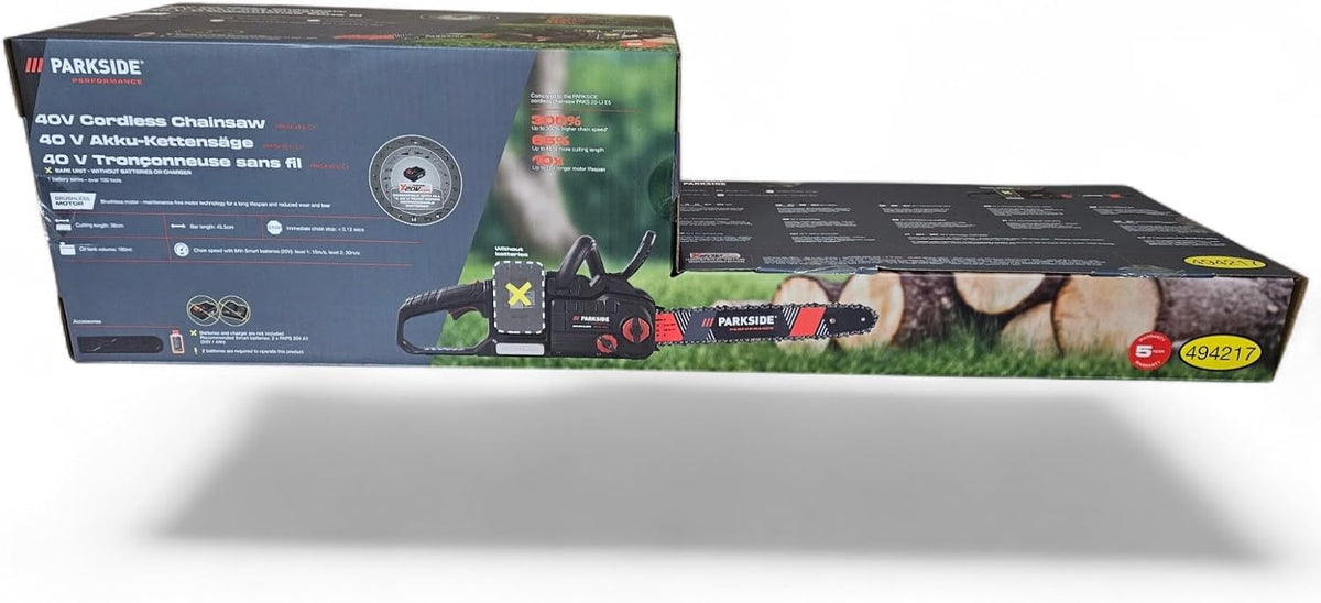 Motosierra HEADNMORE, Sierra de cadena PARKSIDE PERFORMANCE® de 40 V »PPKSA 40 Li« sin batería ni cargador