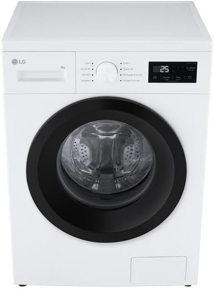 Lavadora de 8 kg, 1400 rpm, clase A, vapor, ThinQ, color blanco, LG